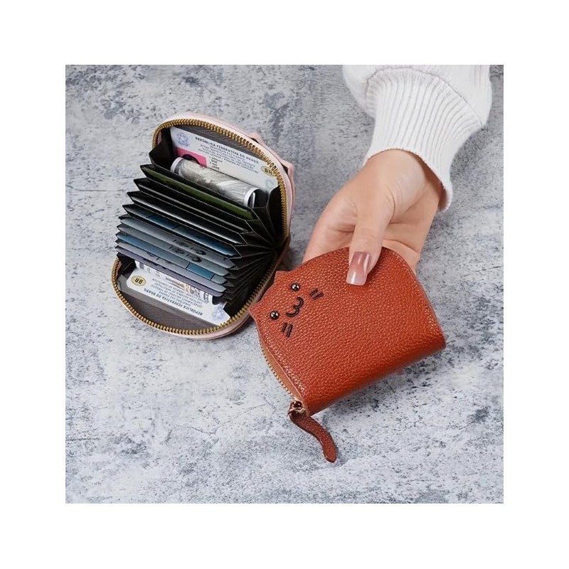 THREE RABBITS Card Case, Coin Purse, Beads, Cute, Cats, Small,