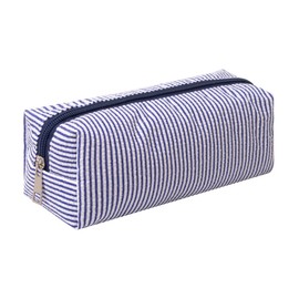 Cute Pencil Case Capacity Pencil Pouch Aesthetic Pen Bag Office Stationery Organizer Simple Sturdy Multifunctional Cosmetic Pouch (Navy blue)