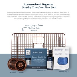 SinkSense Wren 27" x 15" Kitchen Sink Bottom Grid, Antique Brown