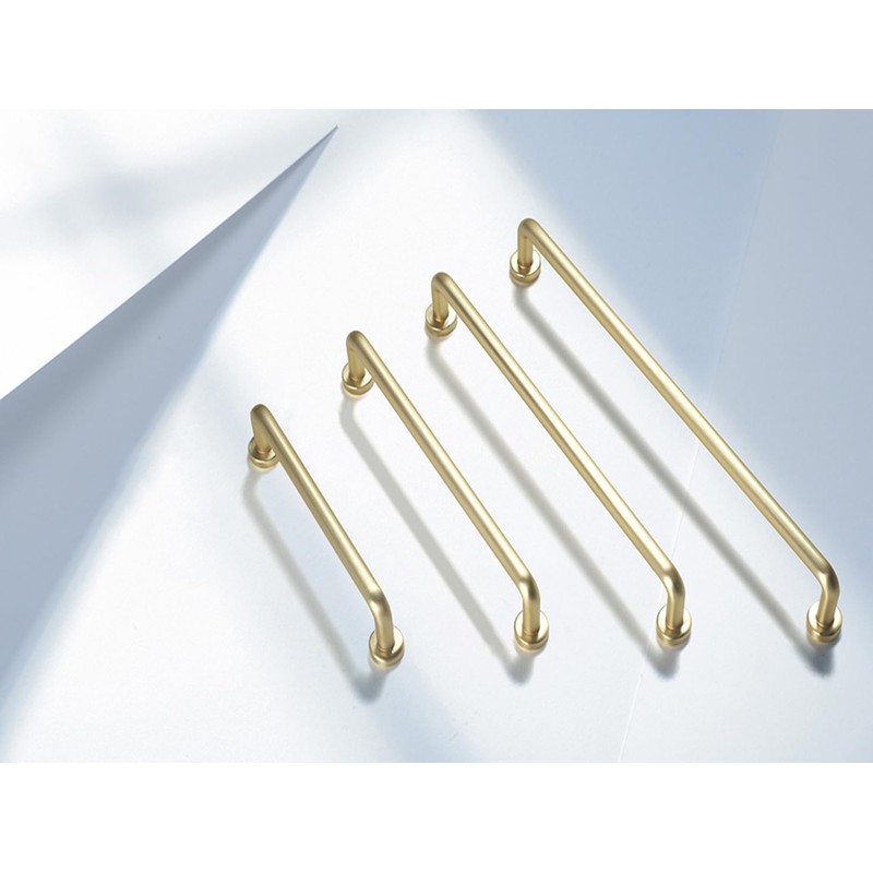 SYZOW Brushed Brass Drawer Pulls, 6 Pack, 192mm, Kitchen Cabinet