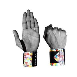 Muñequeras elásticas – Par de 45.72 cm para fitness, levantamiento de pesas, entrenamiento cruzado – con gancho y agarre de bucle, Diamond