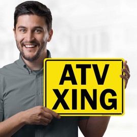 Atv Xing Sign, 10x14 Inches, Rust Free .040 Aluminum, Fade Resistant, Made in USA by My Sign Center