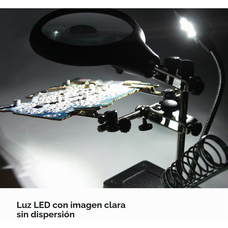 Hztyyier Lupa LED de Escritorio con Luz y Soporte de