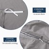 LANE LINEN Single Duvet Cover Set Grey - Pre Washed