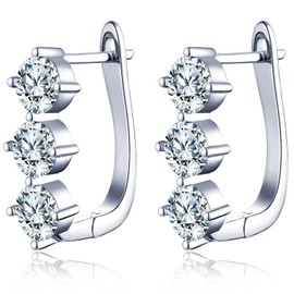 Earrings for Man, Anniversary Birthday Gifts for Husband and Wife, 3.0ct Hoop Earrings, Man's & Unisex Moissanite Earrings, Birthday Christmas Valentines Gift