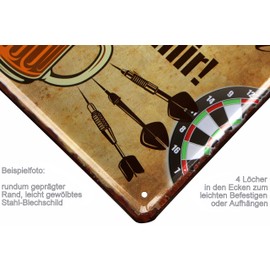 WOGEKA ART 1069 Retro Tin Sign - Dart und Bier das gönn ich Mir - Funny Saying as Gift Idea for Dart Fans for Birthday Christmas to Decorate 20 x 30 cm Vintage Metal Sign