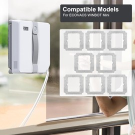 Heykewi W-CC02-0012 Cleaning Cloths for Ecovacs Winbot Mini Window Cleaning Robots, Pack of 8