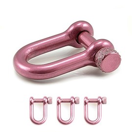 Set of 3 Steel Shackle with Screw Lid – High Quality (Metallic Magenta for Paracord Bracelets Cords, 33 mm x 19 mm (Size M), U Shape – Ganzoo