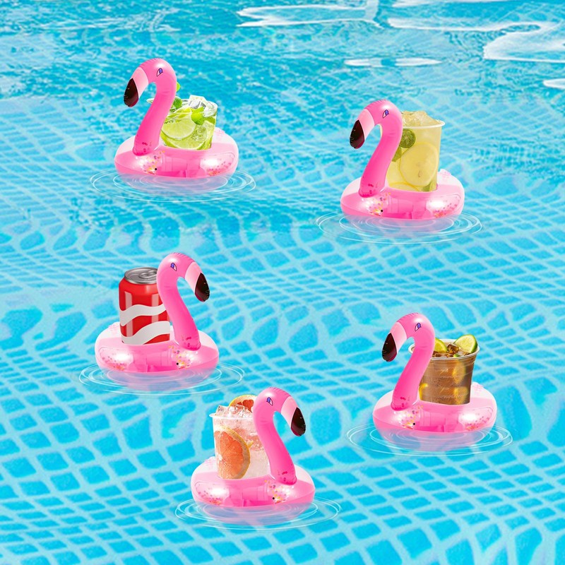 8pcs Inflatable Pool Drink Holder Floating Coasters Multi Shape Swimming