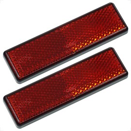 Evermotor Reflector Stick-on Motorcycle Auto Tape Type Automotive Inspection Compatible Red Universal 2 Pieces
