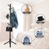 Hupmad Wooden Tree Coat Rack Stand,Sturdy Freestanding Coat Rack with