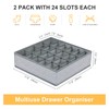 DIMJ Pack of 2 Storage Boxes, 24 Cell Drawer Organiser,