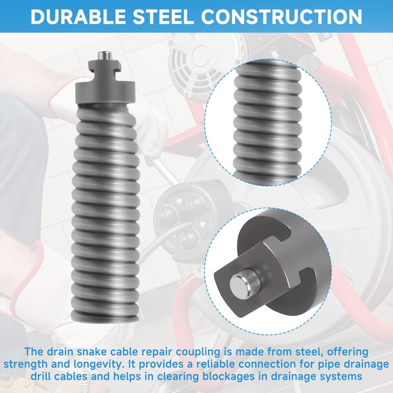 Cutetool 91037 Cable Repair Coupling suitable for RIDGID Drain Cleaner