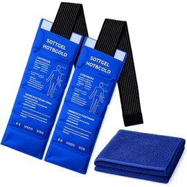 Compresa De Gel Frio Y Caliente Grande Con Toalla Absorbente Bolsas De Gel Con Banda Ajustable Para Congelar Reutilizables, Impermeable Para Hombro, Espalda, Cintura, Rodilla Y Muñeca