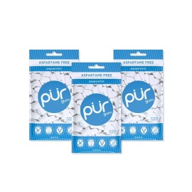 Pur Peppermint Sugar Free Chewing Gum 55 Count Pack Of 3 Vegan Xylitol Mint