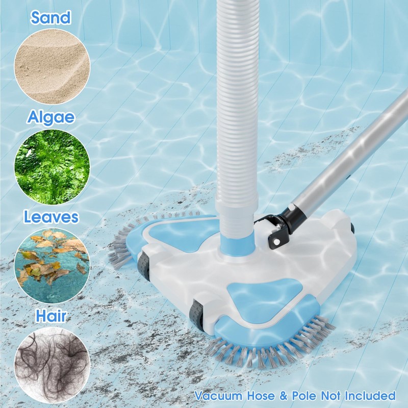 2025 Enhanced TidyMister Pool Vacuum Head with Wheels,Steering Handle Swimming