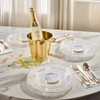 DaYammi 175PCS Clear Gold Plastic Dinnerware Set, Plastic Plates Disposable