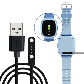 PTHTECHUS Smartwatch - Cable de carga con conector magnético, impermeable, IP67, T30, Y19, S07, S02, S17, S12, 4G, S7, S8, para smartwatch de 4 pines, colores aleatorios blanco y negro