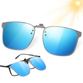 ZukqrymluvIQ Polarised clip-on sunglasses attachment, anti-glare UV400 glasses for car trips, travel and outdoor sports, black