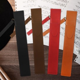 KITANIS Drum Stick Bag,Portable Drumstick Bag & Case,PU Leather Drumstick Holder for All Drumsticks and Percussion Mallets,Gift for Drummer Teens(Red and Brown)