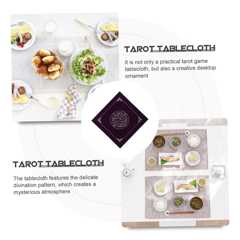 Mikinona Tablecloth for Tarot Cards Non Slip Divination Cloth Eight