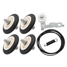 4 Pcs Dryer Drum Roller Repair Kit with Belt & Idler Pulley Assembly Replace WE03X10008 WE12X10011 WE12X10013 Fit for GE Dryer PTDN800EM0WW PTDN800GM0WW PTDN805EM0MS PTDN805GM0MS