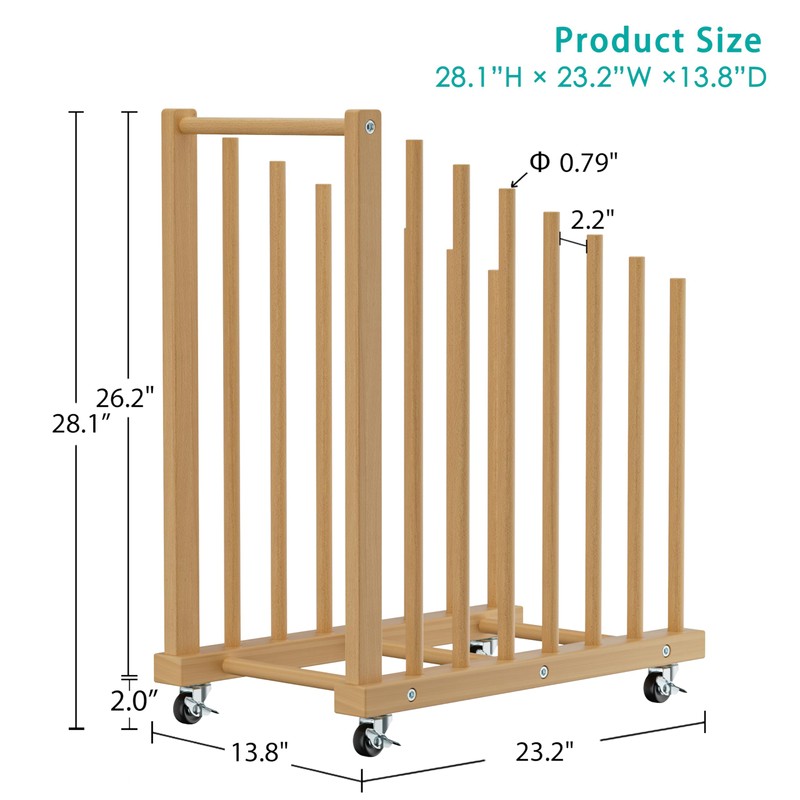 Evellstor Art Storage Rack with Handle, Art Drying Painting Rack