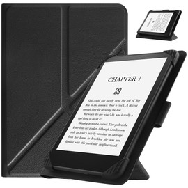 HGWALP Universal Case for 6.8" 7" eReaders,Slim PU Folio Cover Case with Stand for 6.8 Inch 7 inch paperwhite Touchscreen E-Readers,Black