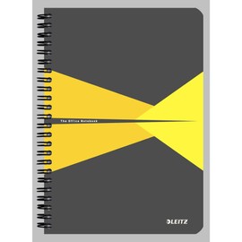 Leitz 44580015 Office College Notepad A5 Squared Spiral Bound with Cardboard Cover Yellow