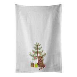 Caroline's Treasures WDK3088WTKT Labrador Retriever Red Christmas White Kitchen Towel Set of 2, 19 X 25, Multicolor