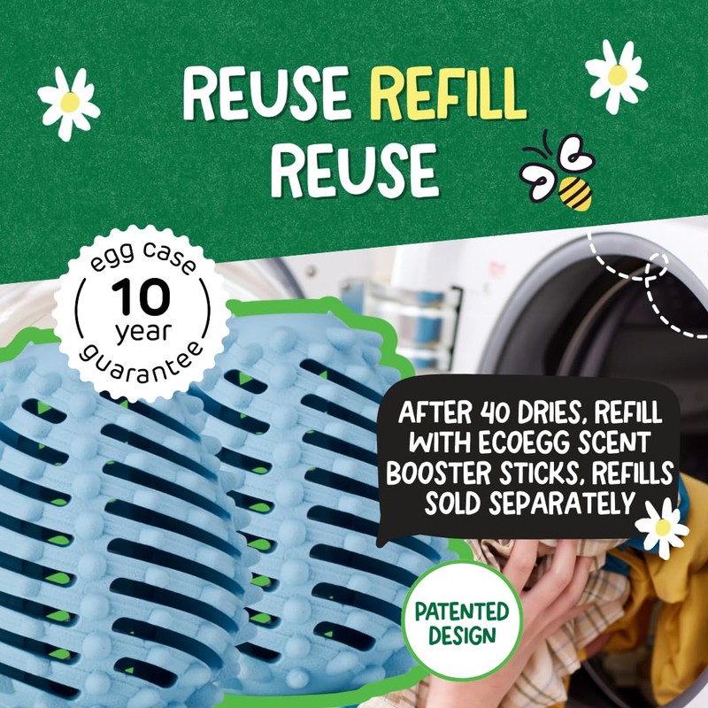 Ecoegg Dryer Balls – 2-Pack | Reduces Drying Time by