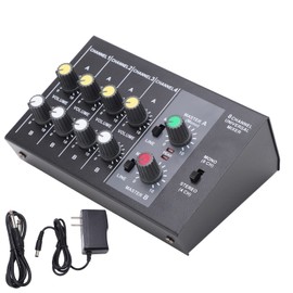 8 Channel Input Mono Audio Mixer Stereo Line Mixer Sound Board Console Desk System for Music