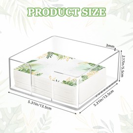 Acrylic Clear Napkin Holder 5x5 In, Clear Cocktail Napkin Holder for Table, Kitchen, Bathroom, Plastic Tissue Acrylic Paper Box Organizer for Guest Towels Bar, Party Dinner Home Storage Caddy, 1 Notch