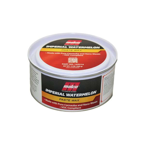 Malco VOC Compliant Imperial Paste Wax, Watermelon Scent – Creates High Gloss Finish/Provides Durable Protection/Premium Wax for Use on Fiberglass, Gel Coat and Painted Finishes / 14 Oz. (125214)