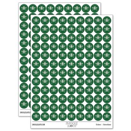 Mosquito Bug 200 Counts Round Stickers - Matte Finish - 0.50" Size - Dark Green