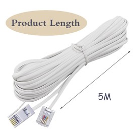 Dcszgzw BT Phone to RJ11 Cable 6P2C,Internet Cable for BT,Internet,Broadband,Modem,Router and Landline Telephone,British UK BT Socket Wire White (XRS1-MYX-5M-4X)