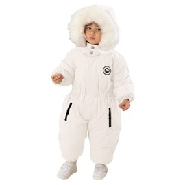 DEARBB Toddler Snowsuit Hooded Romper Jumpsuit Baby Boy Girl Winter Clothes Outwear Outfit Warm One Piece Suits White 3T