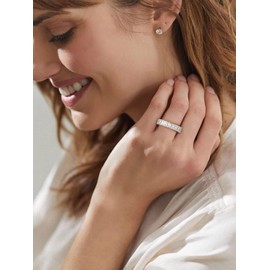 Suplight Womens Rings Sterling Silver White Cubic Zirconia Stacked Knuckle Thumb Ring for Young Girls