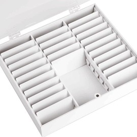 zalati Nail Tips Storage Box Nail Art Acrylic Case for Decoration Container Display - 30 Holes - White