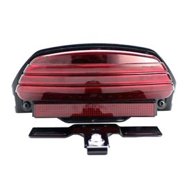 XLTOK Motorcycle Tri-Bar LED Rear Fender Brake Light Turn Signal Lamp Taillight Compatible with Harley Dyna Fat Bob Softai FXST FXSTB FXSTC FXSTS FLSTSB 2006-2011(Red)