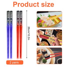 Hojalis 9 Colour Luminous Chopsticks, 2 Pieces Lightsaber Chopsticks, Lightsaber Chopsticks, LED Chopsticks, Luminous, Lightsaber Chopstick, for Kitchen, Dinner Party, Sushi Cutlery, Dishwasher Safe