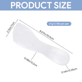 2 Pairs Insoles for Heels Prevent Feet from Sliding Forward, Shock & Sweat Absorption, High Heel Shoe Inserts for Women, Comfort Shoe Insoles, Foot Cushions (Clear)