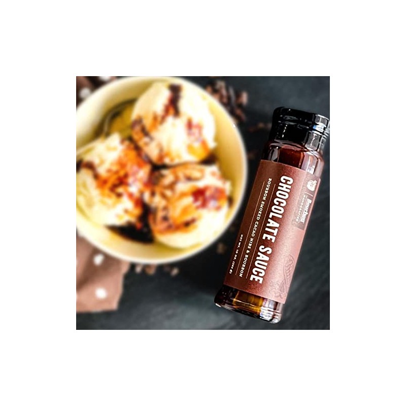 Chocolate Sauce with Bourbon and Bourbon Smoked Cacao Nibs