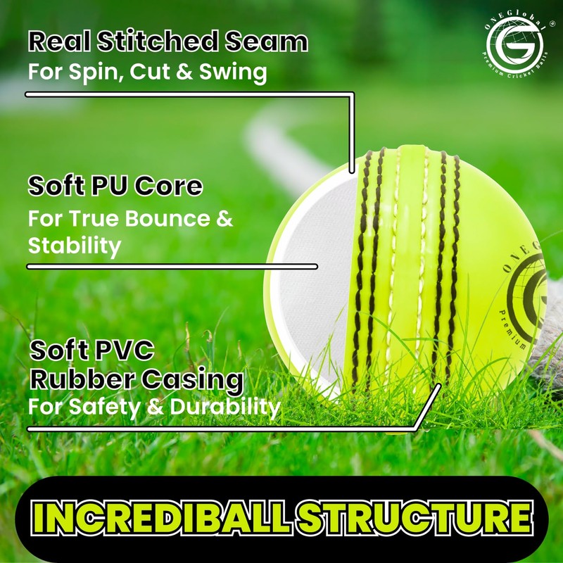 ONEGlobal Incrediball Soft Practice Cricket Ball | Outdoor & Indoor