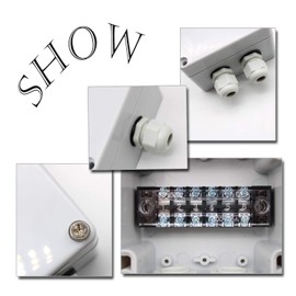 LWLWA Junction Box ABS, White IP66 Waterproof Junction Box, Outdoor Junction Box with SV Fork Shaped Pre-Insulated Connections, High Temperature Resistant, Suitable for Optical Cables (82 x 80 x 56