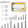 Mywish 740Pcs #4-40#6-32#8-32#10-24 Machine Screw Assortment Kit, Phillips Pan Head