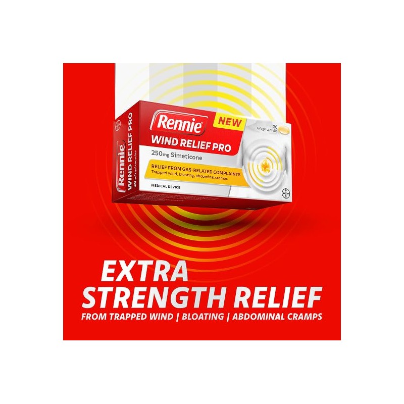 Rennie Wind Relief Pro, Effective Relief from Flatulence and Gas-Related
