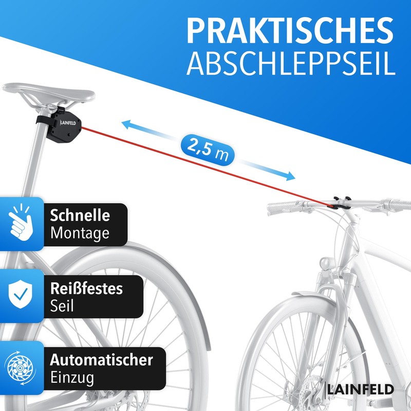 LAINFELD Children's Bicycle Tow Rope | 2.5 Metre Towing System