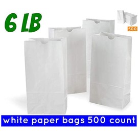 pizety 6 Pound White Paper bag Pack of 500 White Kraft Paper Bags Great for Coloring Craft Lunch Bags Party Bags and MORE sandwich white paper lunch bags 6 lb Kraft White Paper Lunch Bags Grocery Bags