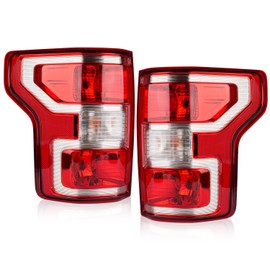 OKLPF OKLPF Rear Brake Tail Light Compatible With 2018 2019 2020 Ford F150 F-150 Replace JL3Z-13404-H JL3Z-13405-H,Replace Red Taillight Assembly,Included Bulbs and Harness,Driver and Passenger Side